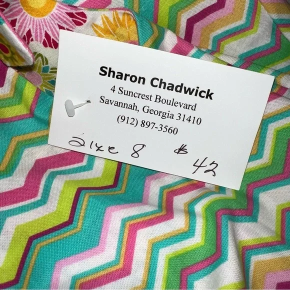 NEW Girl Handmade Floral & Stripe Cotton Reversible  Sundress Sz 8 Shoulder Ties - Picture 8 of 8